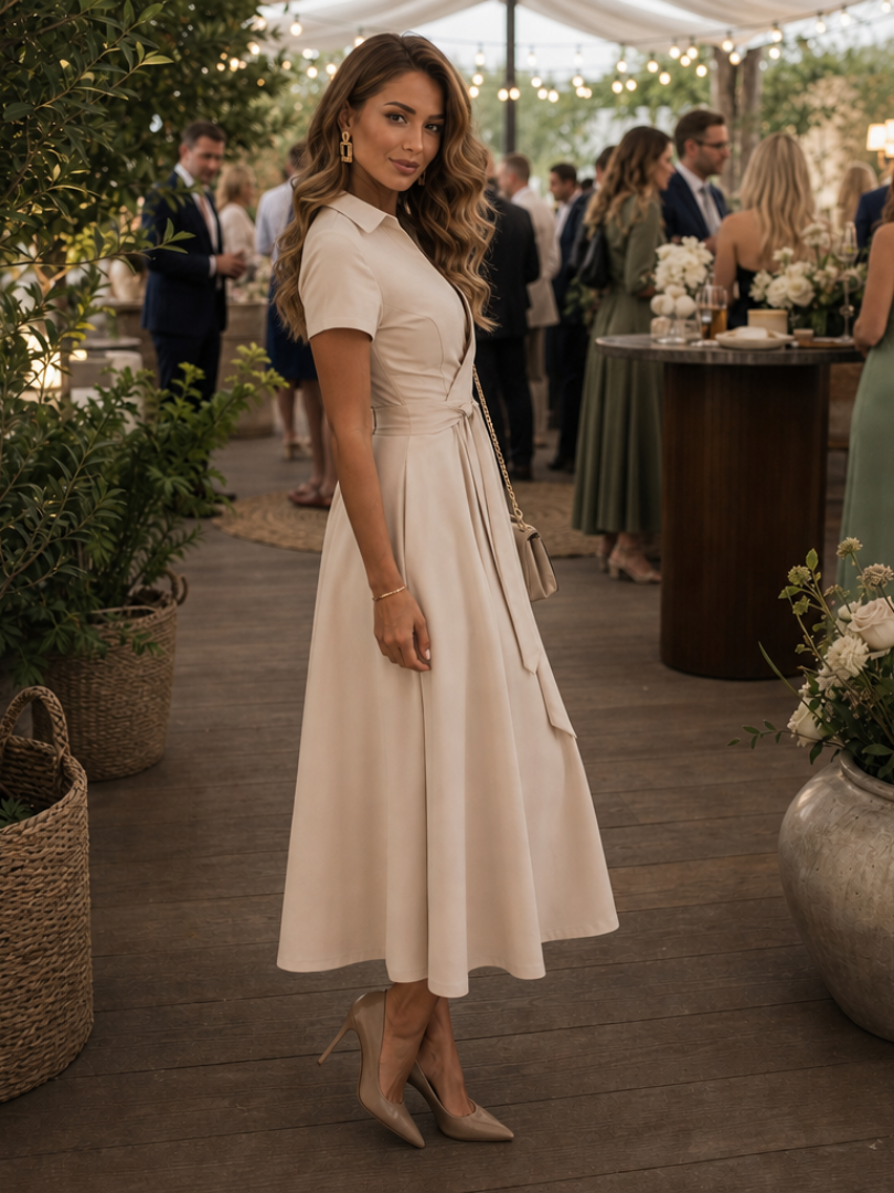 Eleq Wrap Waist Midi Dress Side View