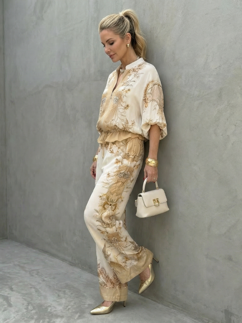 Indie Printed Two-Piece Set Detail