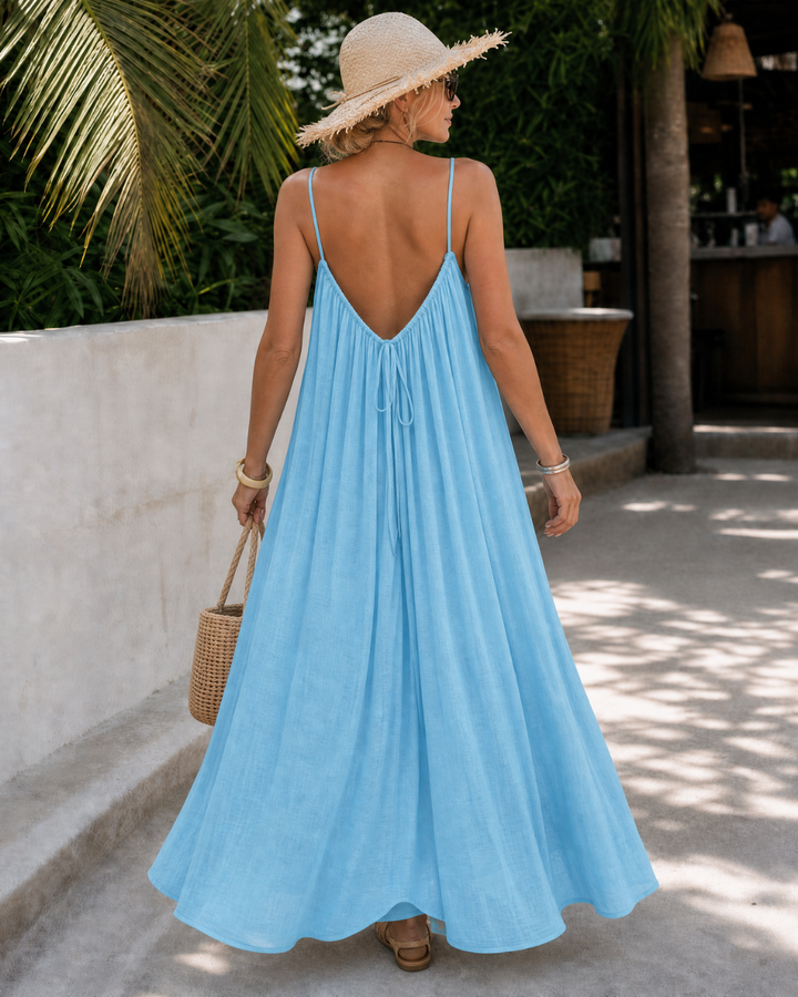 Amener | Flowing Sleeveless Strappy Relaxed Maxi Dress
