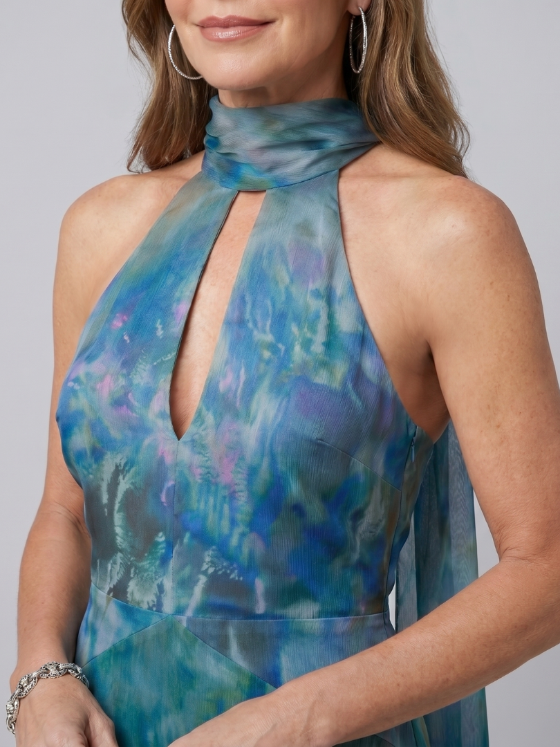 Juniper Keyhole Halter Maxi Dress Bodice Detail