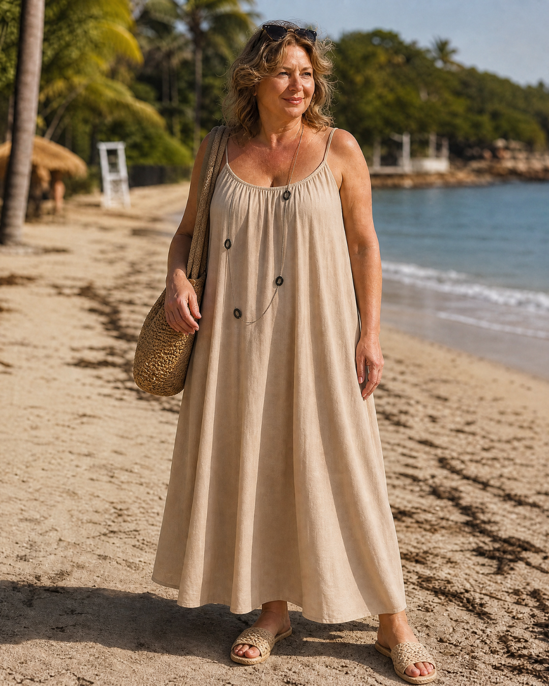 Amener | Flowing Sleeveless Strappy Relaxed Maxi Dress