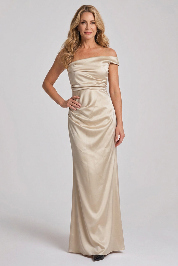 Aureline | One Shoulder Draped Neckline Maxi Dress