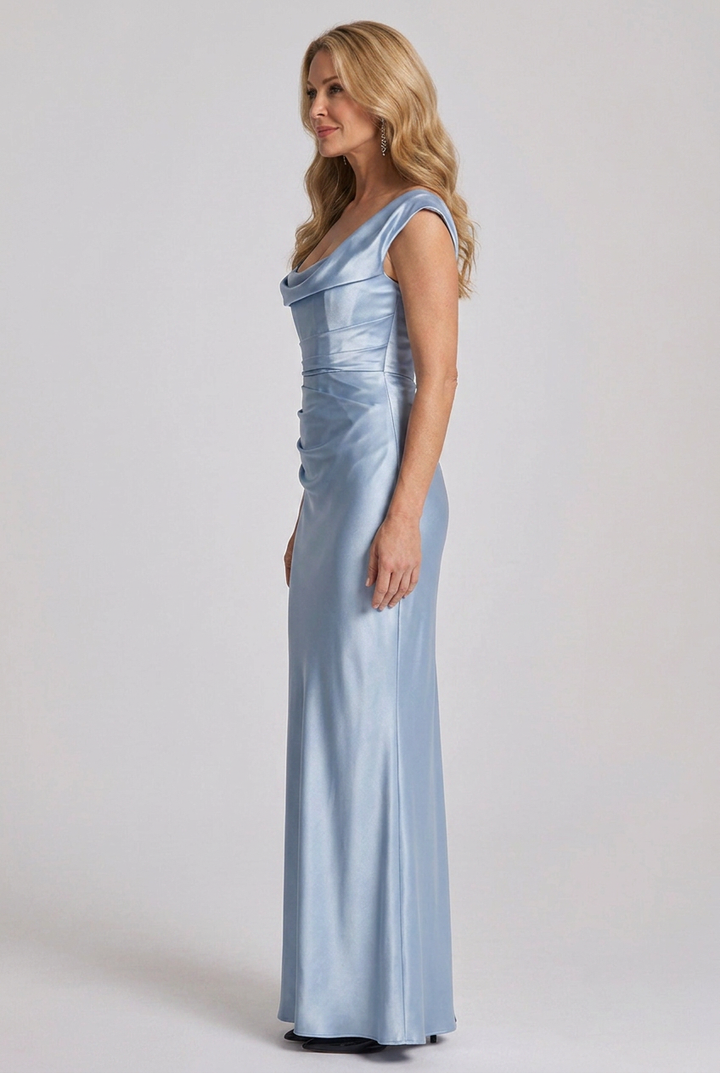 Aureline | One Shoulder Draped Neckline Maxi Dress