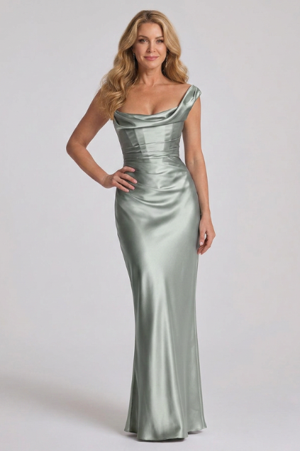 Aureline | One Shoulder Draped Neckline Maxi Dress