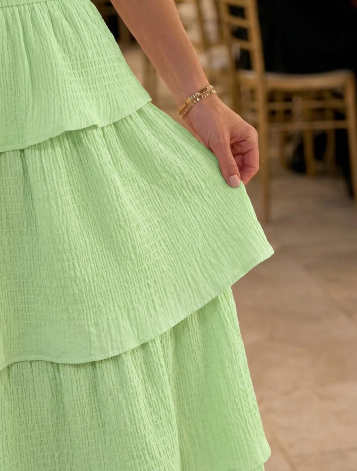 Gemma | Smocked Strapless Bodice Tiered Maxi Dress