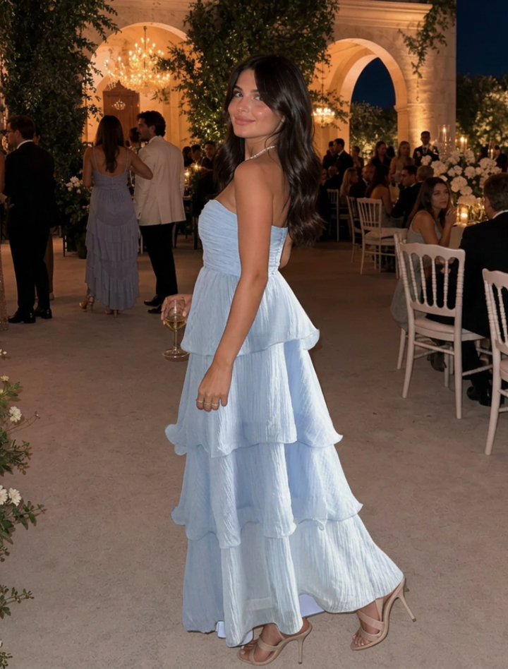 Gemma | Smocked Strapless Bodice Tiered Maxi Dress