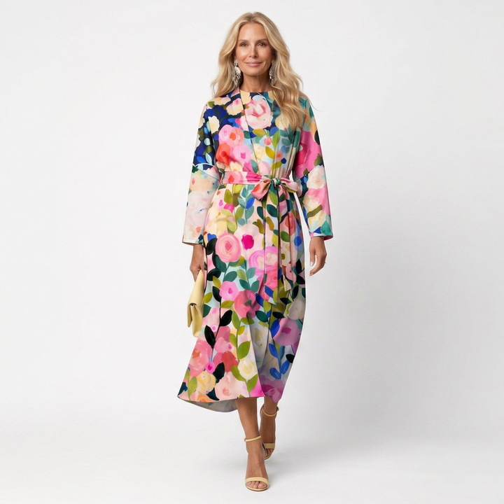 Glade | Wide Sleeve Floral Midi Dress