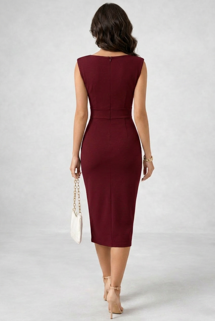 Naomi | Elegant Cowl Neck Midi Dress