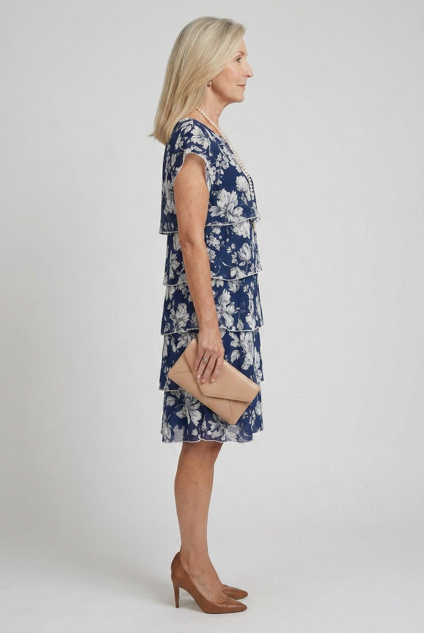 Nina | Dusted Tier Knee Length Dress
