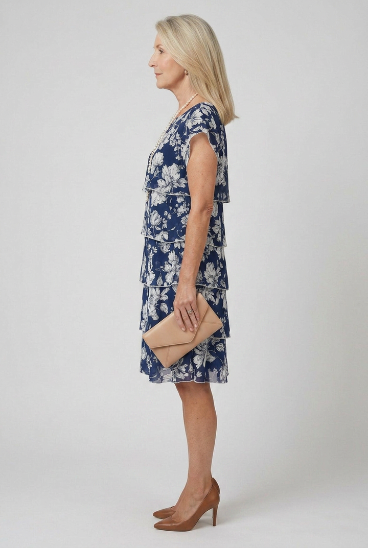 Nina | Dusted Tier Knee Length Dress