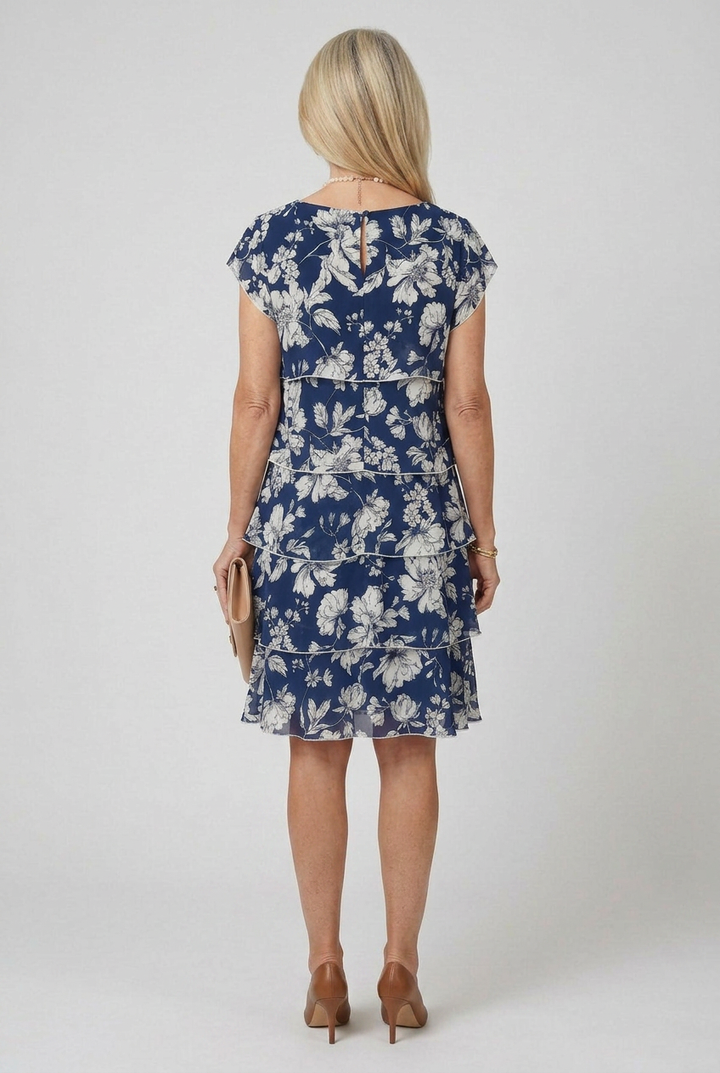 Nina | Dusted Tier Knee Length Dress