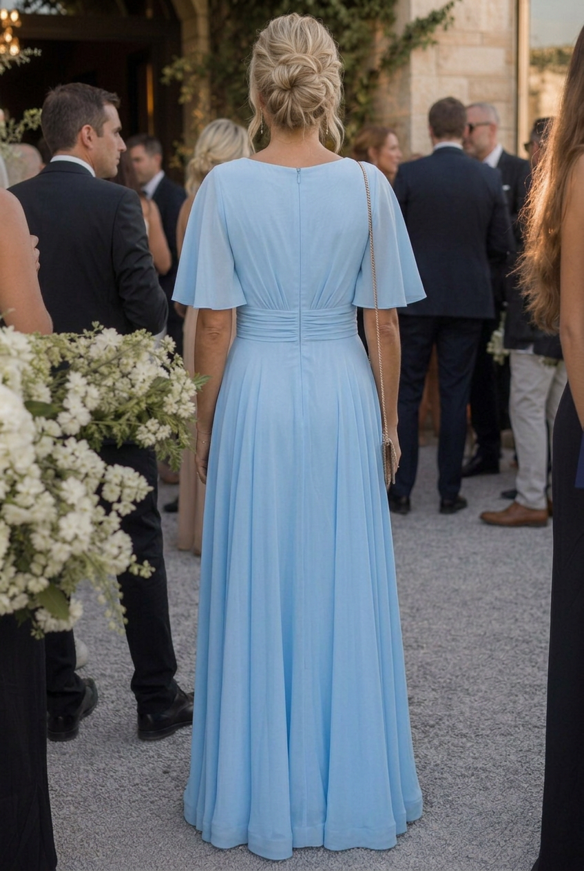 Orelia | Short Sleeve V Neck Embellished Flowing Maxi Dress