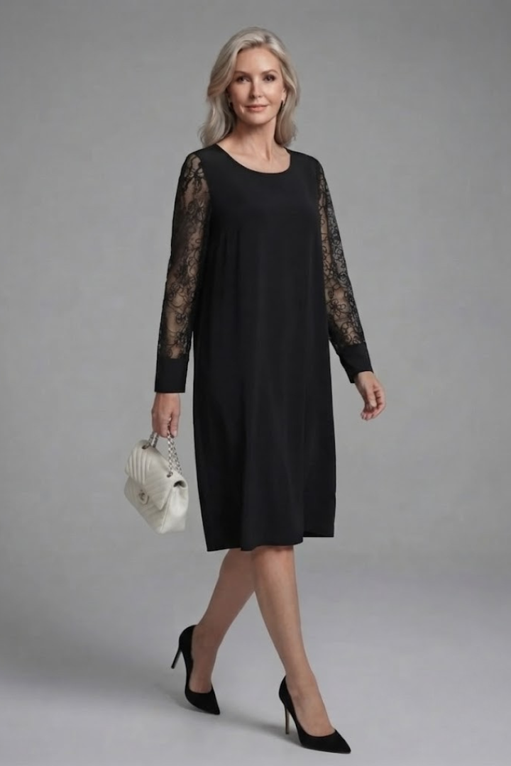 Paloma | Lace Sleeve Peplum Fitted Midi Dress