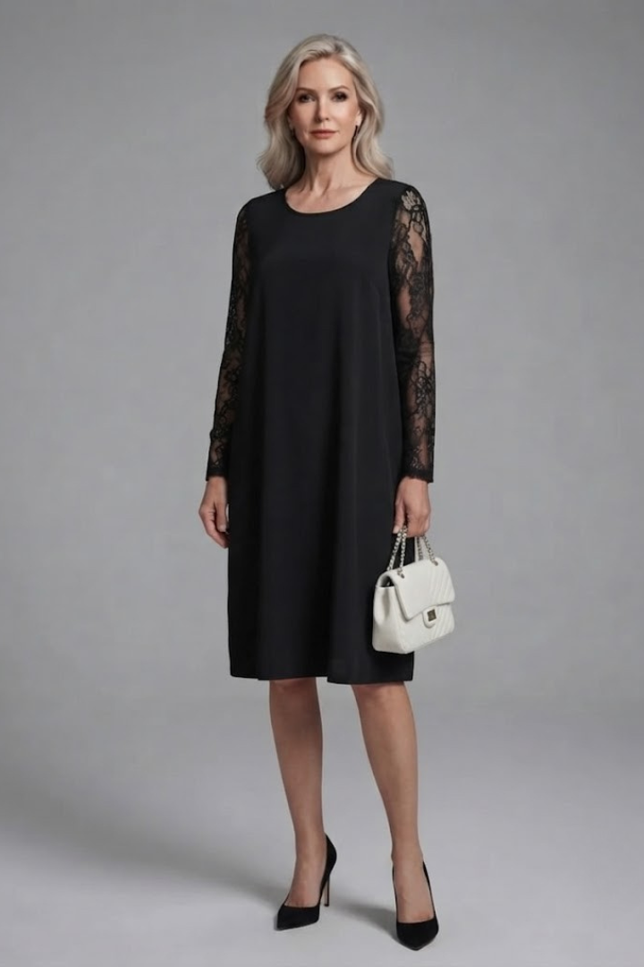 Paloma | Lace Sleeve Peplum Fitted Midi Dress