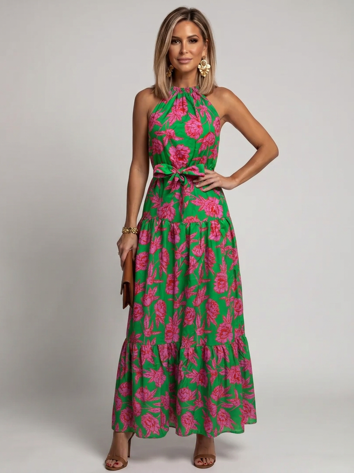 Rowen | Draped Halter Midi Dress