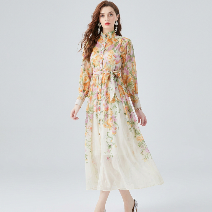 Cressida | Floral Sheer Long Sleeve Maxi Dress