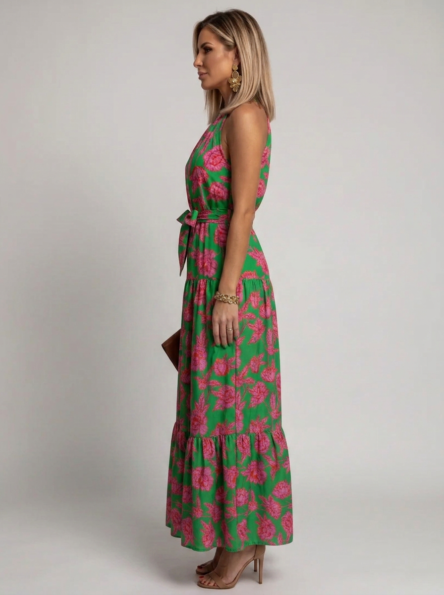 Rowen | Draped Halter Midi Dress