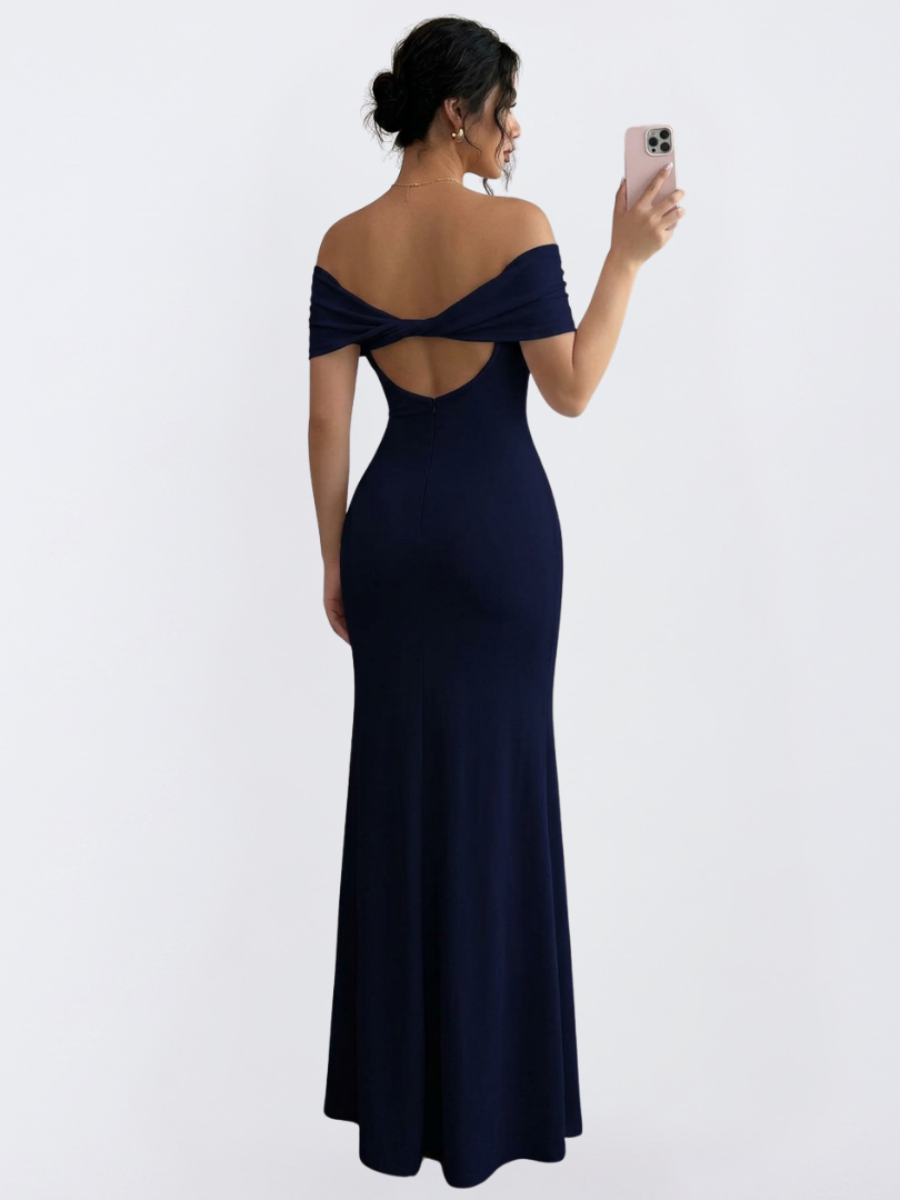 Virella | Women’s Off-Shoulder Twist Back Bodycon Maxi Dress