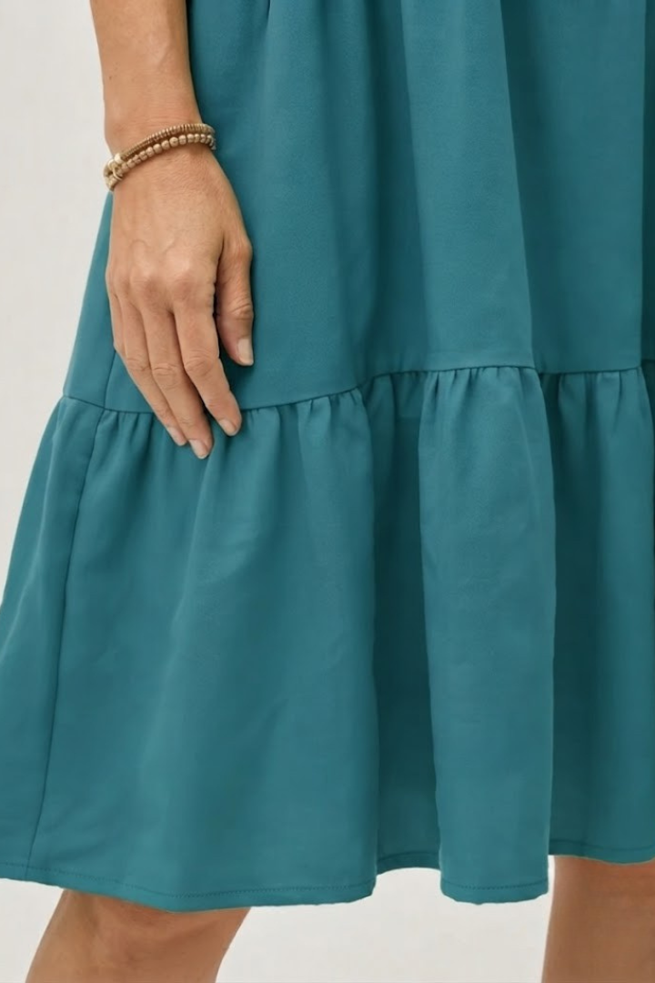 Zema | One Shoulder Bow Detail Knee Length Dress