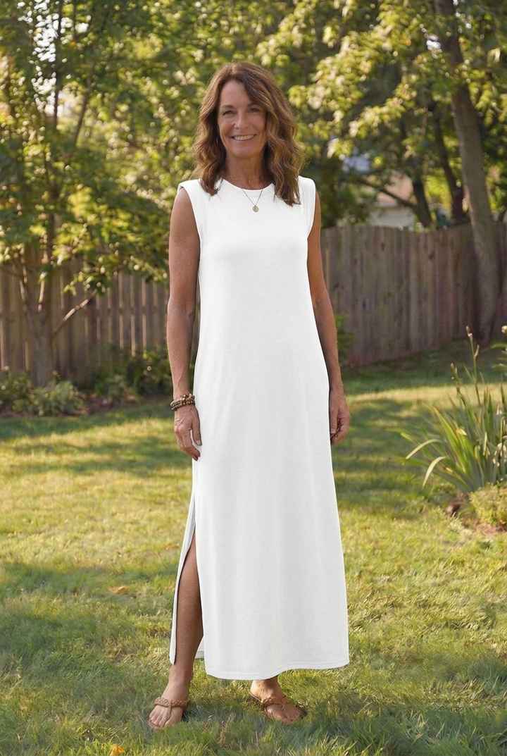 Zorina | Sleeveless Pocket Side Slit Midi Dress