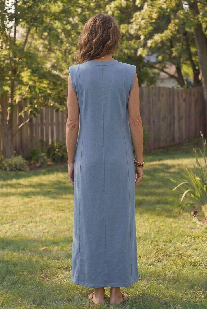 Zorina | Sleeveless Pocket Side Slit Midi Dress