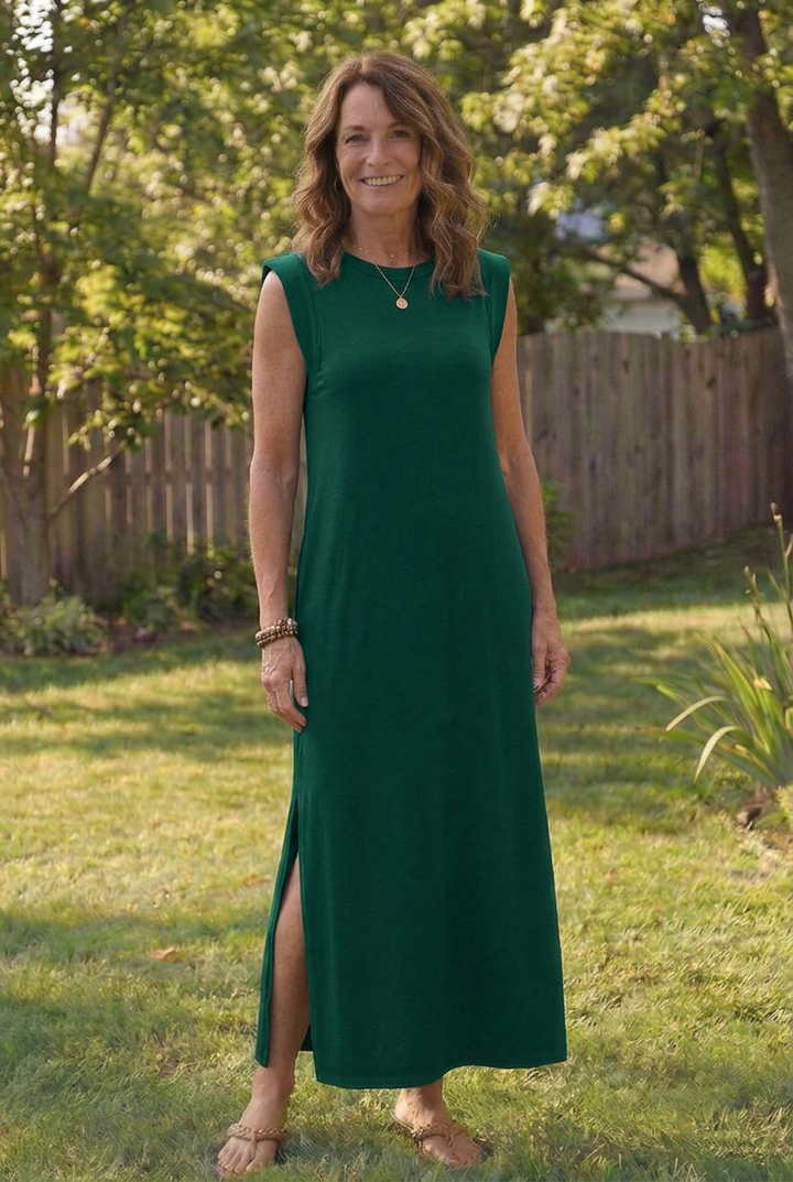 Zorina | Sleeveless Pocket Side Slit Midi Dress